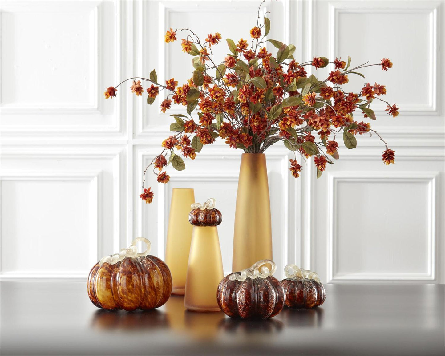 Handblown Glass Pumpkins - Brown Speckled