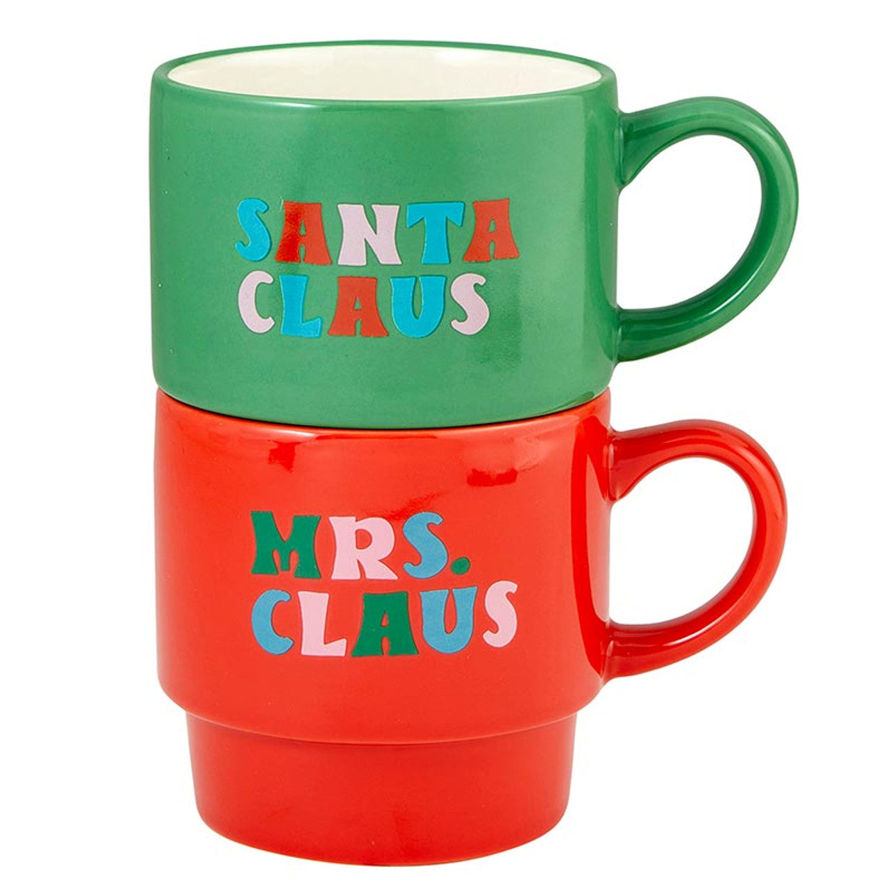 Coffee Mug - Stacking Mug Set - Mrs and Santa Claus - Findlay Rowe Designs