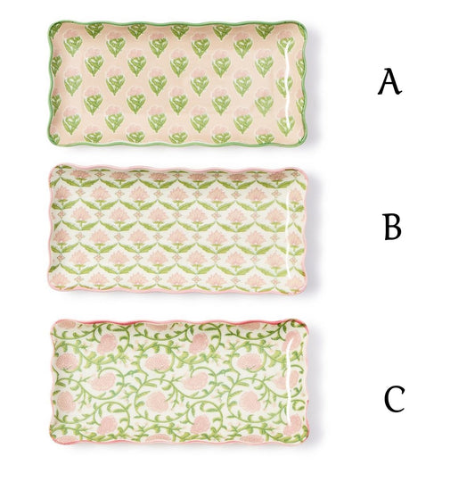 Scalloped Trinket Tray - Pink Floral - Findlay Rowe Designs