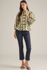 Entro - Top - Three Quarter Sleeve Frog Button - Olive Stripe - Findlay Rowe Designs