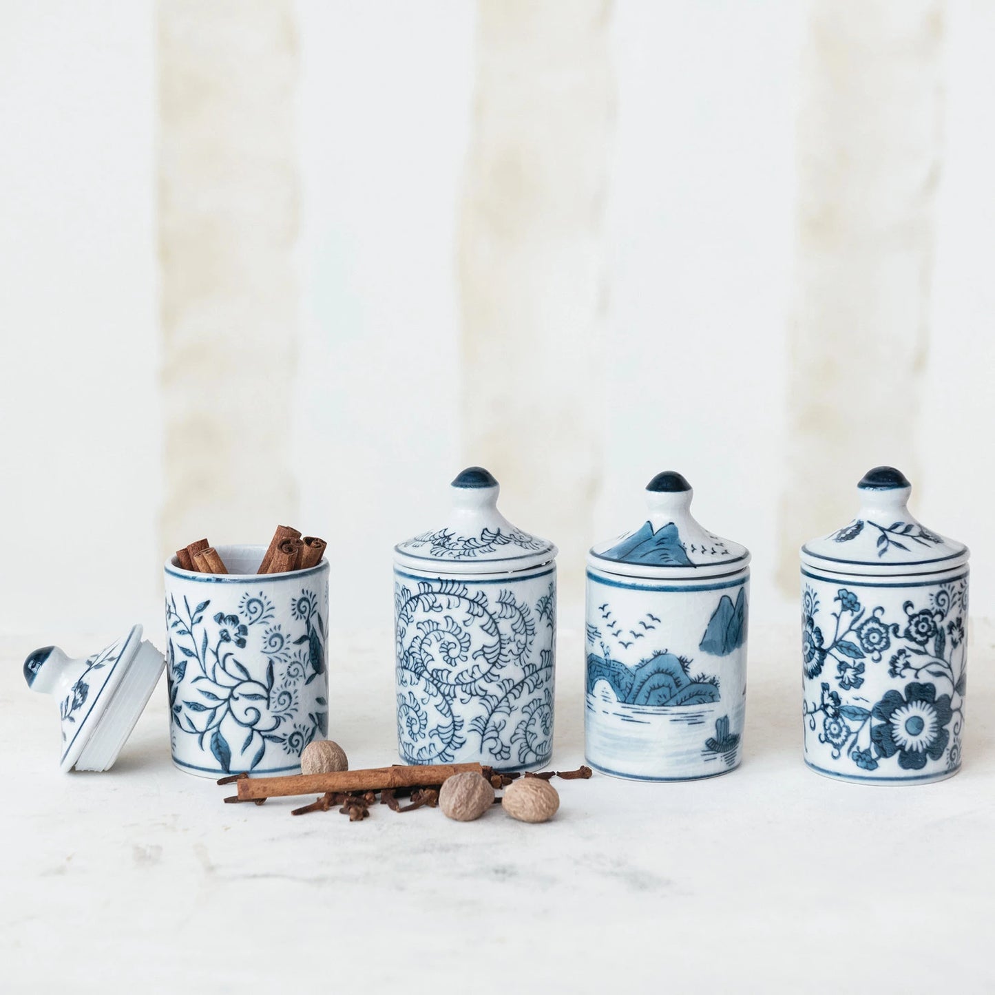 Spice Jar - Stoneware Crackle Glaze - Assorted - Findlay Rowe Designs
