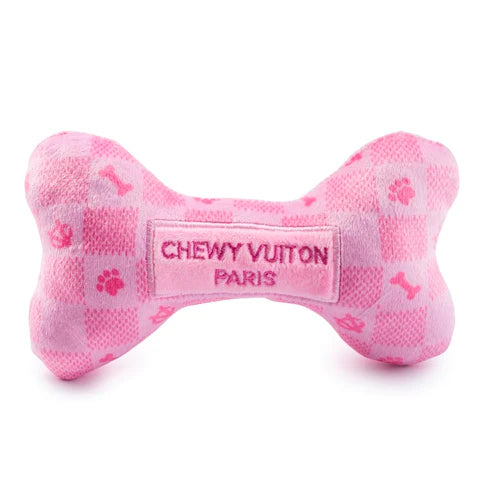 Haute Diggity Dog - Chewy Vuiton Bone - Pink Checker - Large - Findlay Rowe Designs