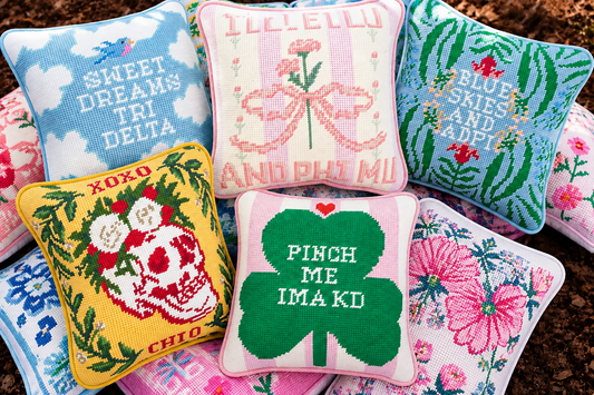 Swag - Pillow - Sorority Needlepoint - Findlay Rowe Designs