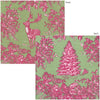 Caspari - Guest Towel - Stag Toile Raspberry/Sage - Findlay Rowe Designs