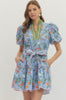 Entro - Dress - Blue Floral Mini - Findlay Rowe Designs