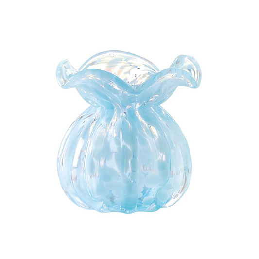 Bud Vase - Ruffled Edge - Blue - Findlay Rowe Designs