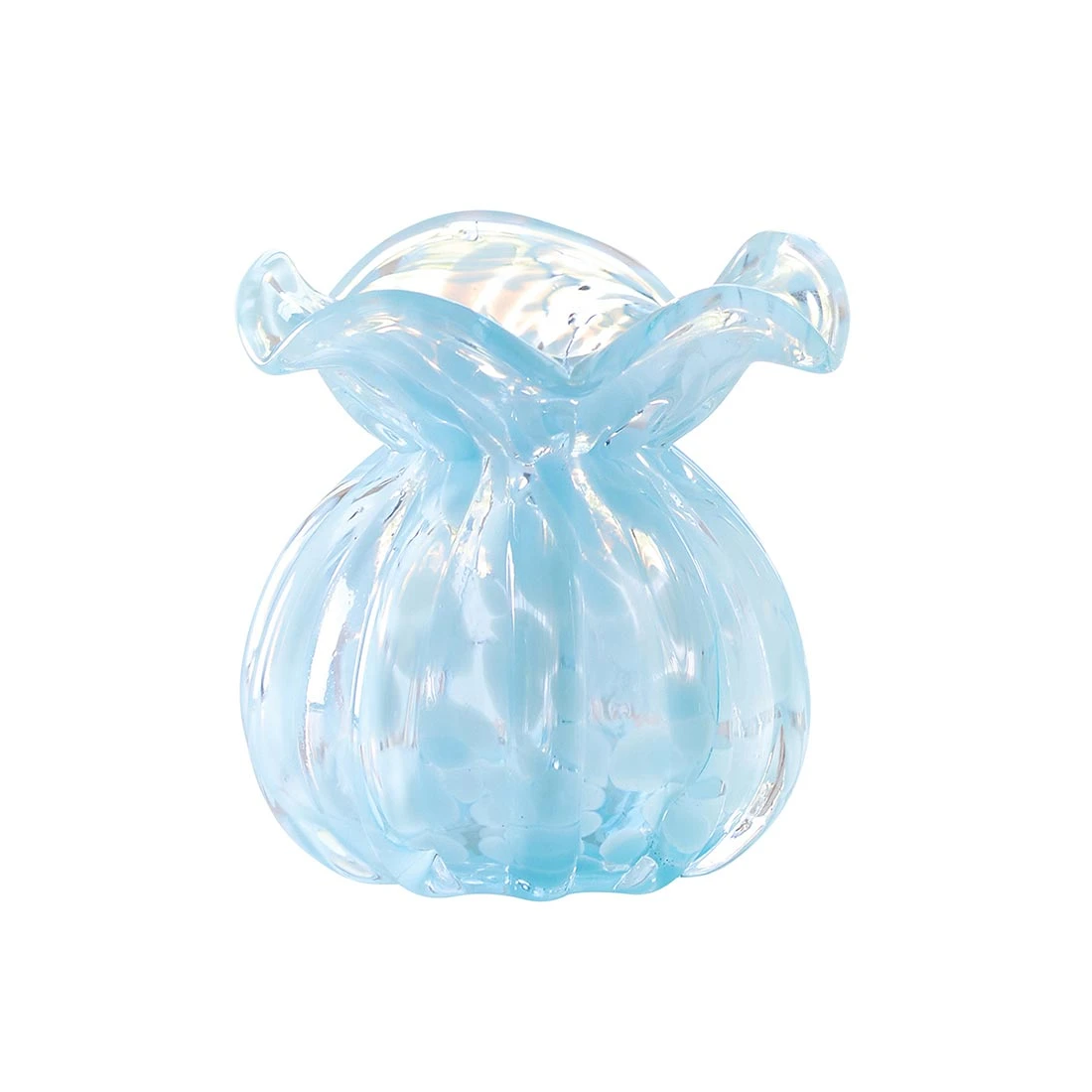 Bud Vase - Ruffled Edge - Blue