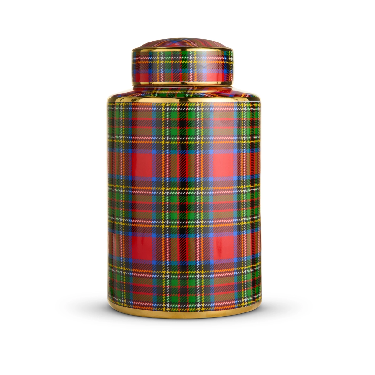 Ginger Jar - Red Tartan Plaid - 12in - Findlay Rowe Designs