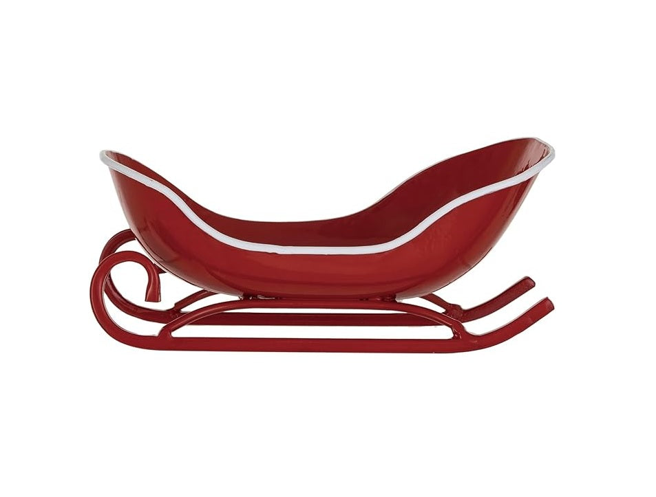 Holiday Metal Sleigh Dish