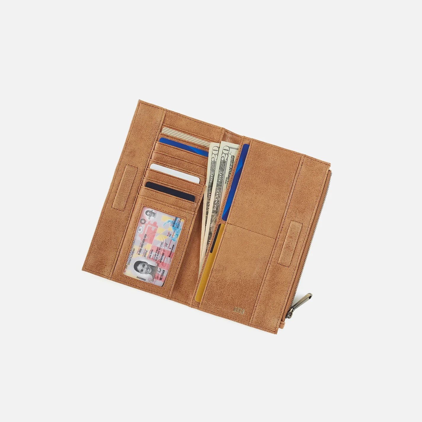 Hobo - Jill Large Bifold Wallet - Buffed Leather - Whiskey