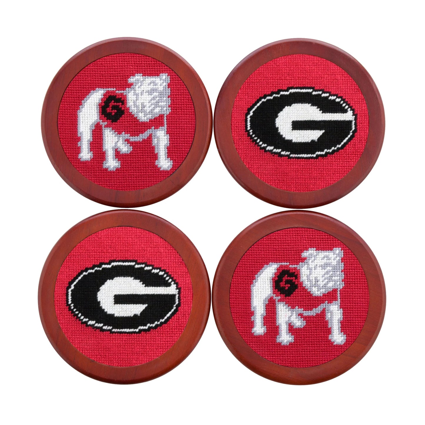 Smathers & Branson - Needlepoint Coasters - UGA - Red - Findlay Rowe Designs