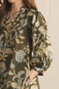 Entro - Dress - Mini - V-Neck Vintage Botanical - Olive - Findlay Rowe Designs