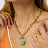 Julie Vos - Necklace - Laguna Statement - Iridescent Aquamarine Blue