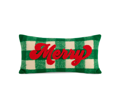 Shiraleah - Pillow - Merry Green Plaid