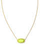 Kendra Scott - Elisa Color Burst Frame Short Pendant Necklace - Gold Chartreuse Magnesite - Findlay Rowe Designs