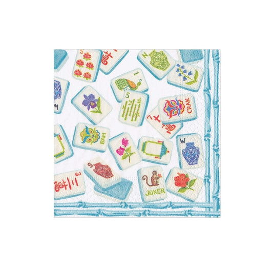 Caspari - Cocktail Napkin - Mahjong - Robins Egg Blue - Findlay Rowe Designs