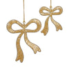 Ornament - Beaded Bow - Gold - 10 in
