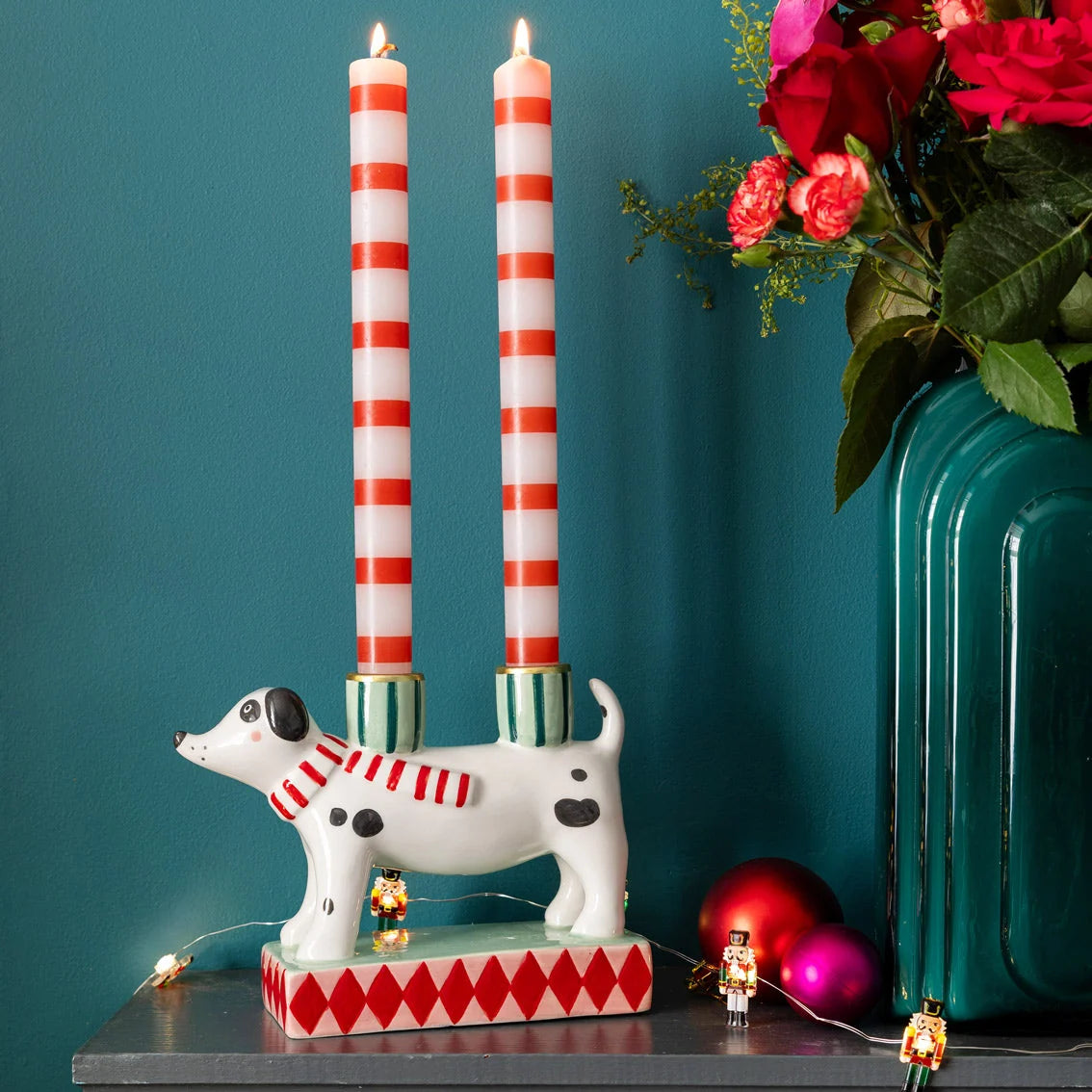 Candle Holder - Christmas Dog