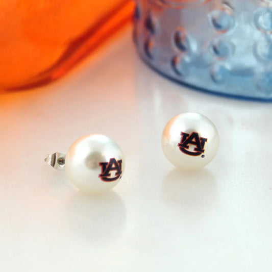 Earring - Stud - Pearl Auburn AU Logo - Findlay Rowe Designs