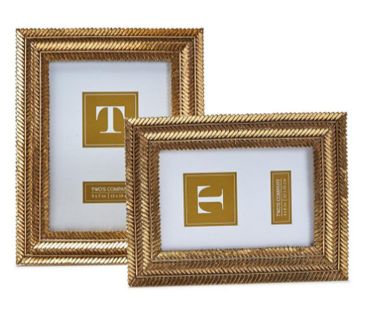 Two's COmpany- GOLD FERN PHOTO FRAME