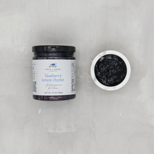 Finch and Fennel - Blueberry Lemon Thyme Fruit Preserves for Cheese - Findlay Rowe Designs