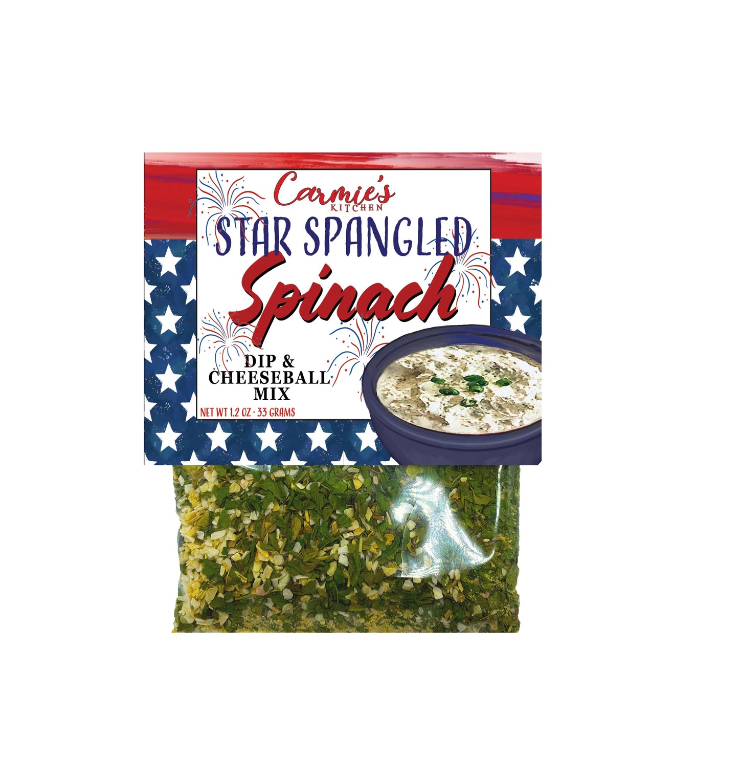 Carmie's Kitchen -  Dip Mix - Star Spangled Spinach - Findlay Rowe Designs