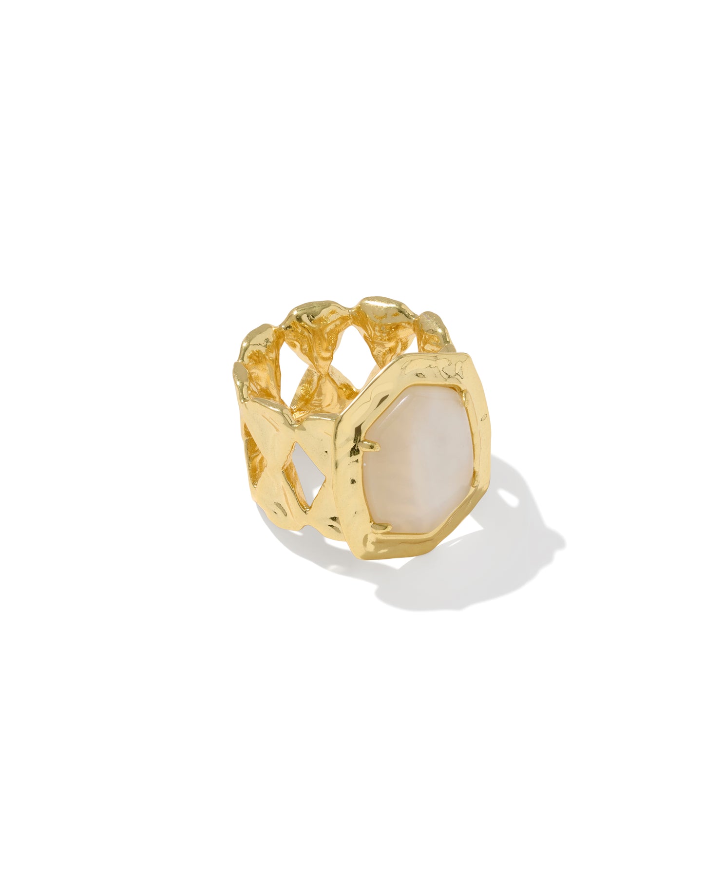 Kendra Scott - Ring - Tiger Striped Daphne Cocktail - Gold Natural Mother Of Pearl - Size 8 - Findlay Rowe Designs