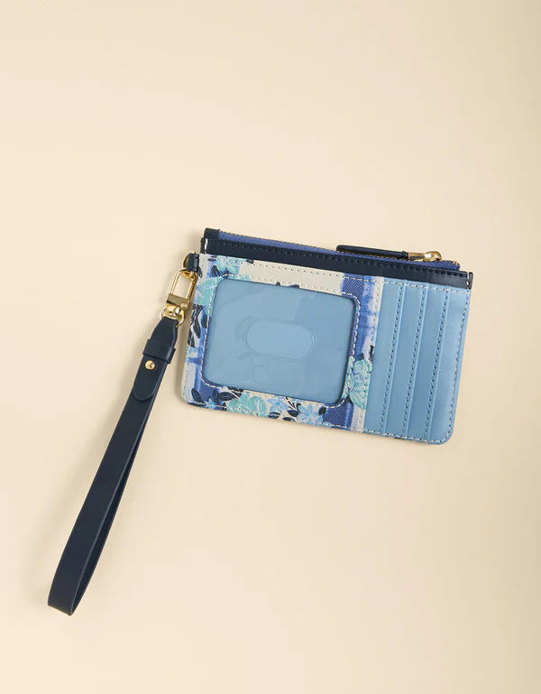Spartina - Slimcard Coin Purse -  Serpentine Floral Pane Blue