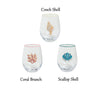 Mud Pie - Stemless Wine Glass - Beaded Sea Shell - Findlay Rowe Designs