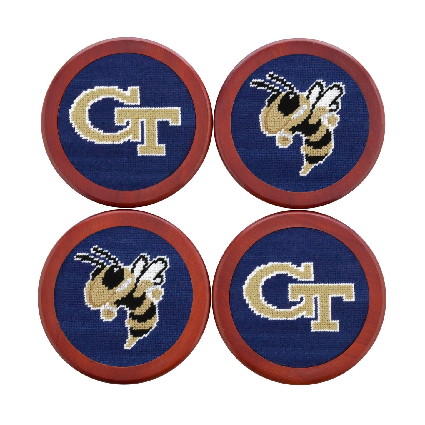 Smathers & Branson - Needlepoint Coasters - Georgia Tech - Findlay Rowe Designs