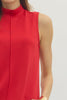 Entro - Top - Sleeveless Mock Neck - Red - Findlay Rowe Designs