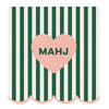 Cocktail Napkins - Scalloped Mahj - Green Stripe
