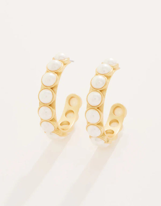 Spartina - Earrings - Anna Hoop - Pearl - Findlay Rowe Designs