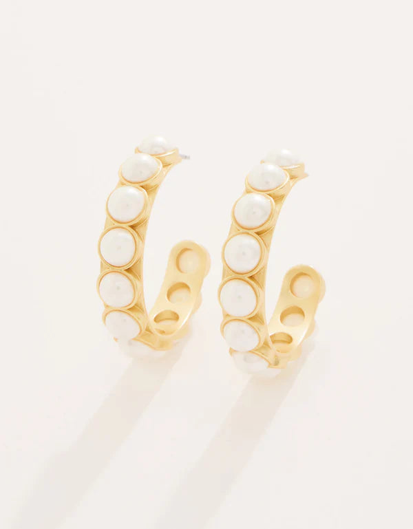 Spartina - Earrings - Anna Hoop - Pearl - Findlay Rowe Designs