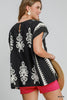 Top - Poncho Style Abstract - Black - Findlay Rowe Designs