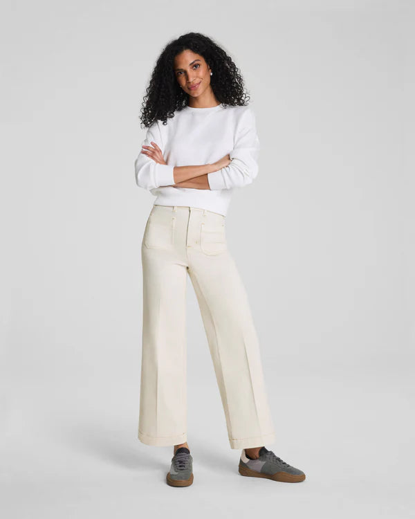 Spanx - SPANXshape  Cropped Wide Leg Jeans - Alabaster - Findlay Rowe Designs