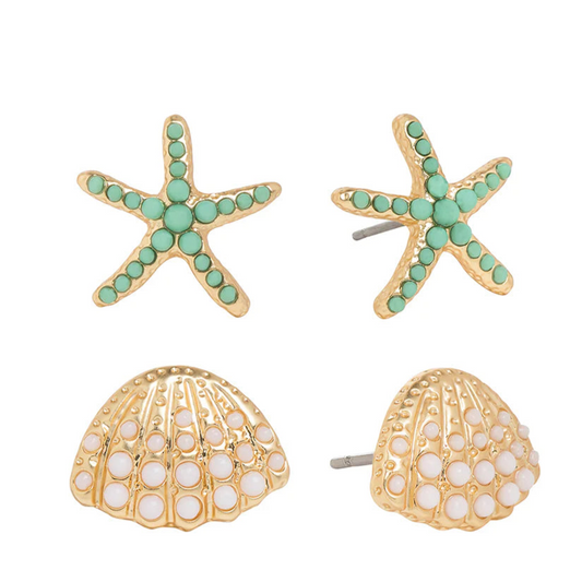 Spartina- SEA TREASURES EARRING STUD SETSpartina- Sea Treasures Earring Stud Set (2 pairs)