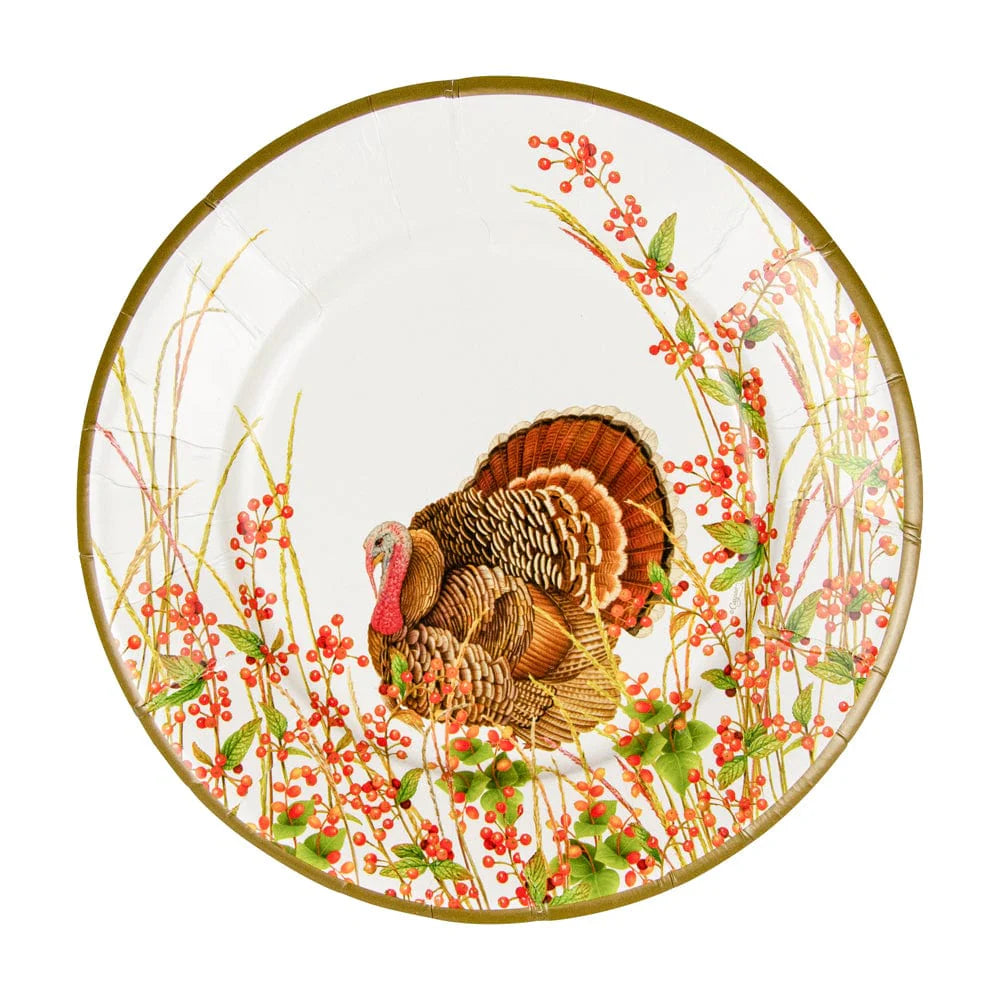 Caspari - Salad Dessert Plate - Turkey And Berries - Findlay Rowe Designs