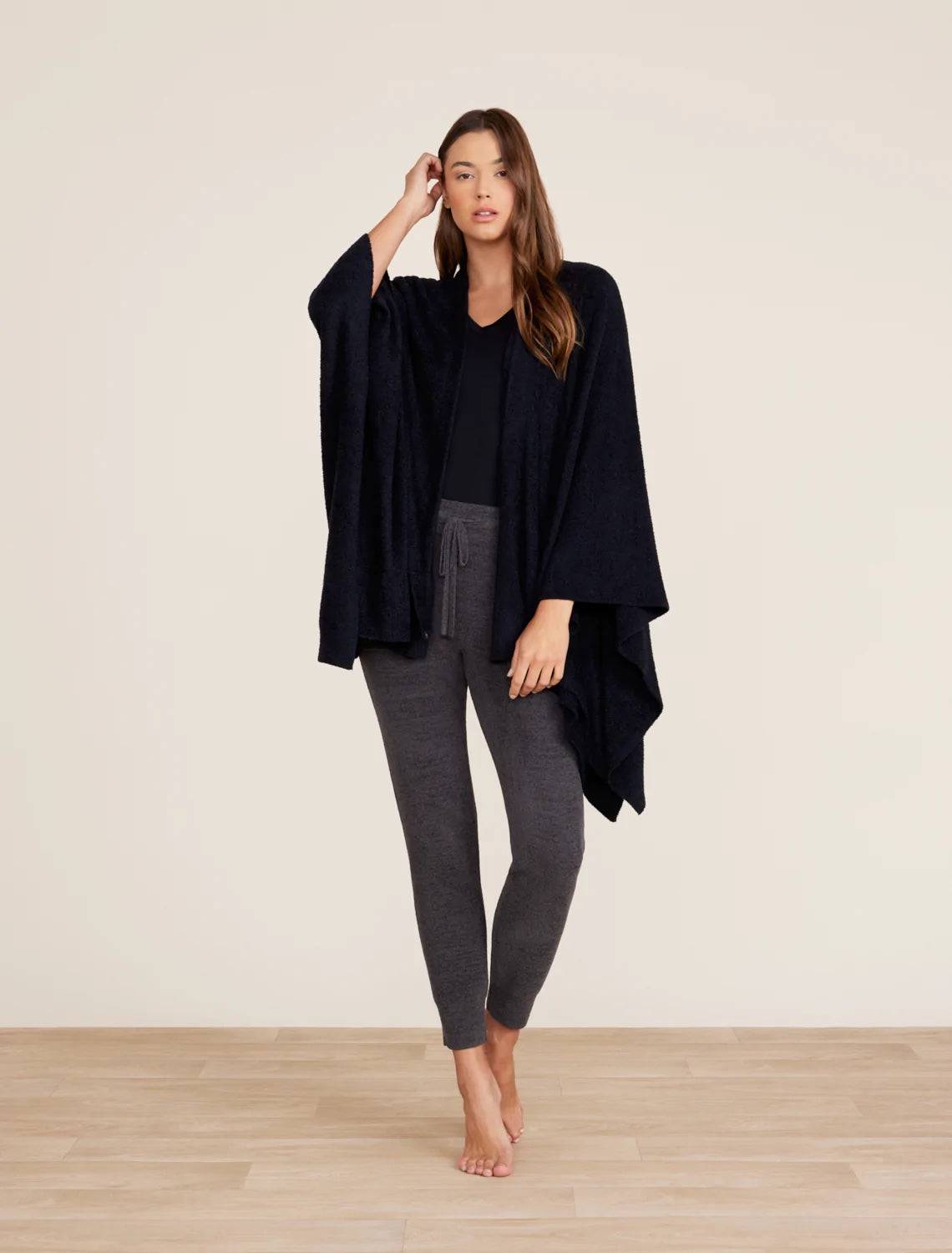 Barefoot Dreams -CozyChic Lite® Weekend Wrap - Black - Findlay Rowe Designs