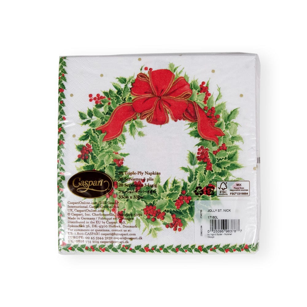 Caspari - Luncheon Napkins - Jolly St. Nick