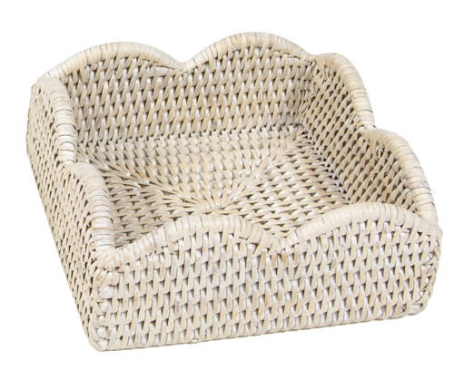 Caspari - Napkin Holder - Rattan Luncheon - Scallop - Findlay Rowe Designs