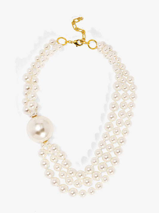 Necklace - Collar Necklace - Oversized Pearl