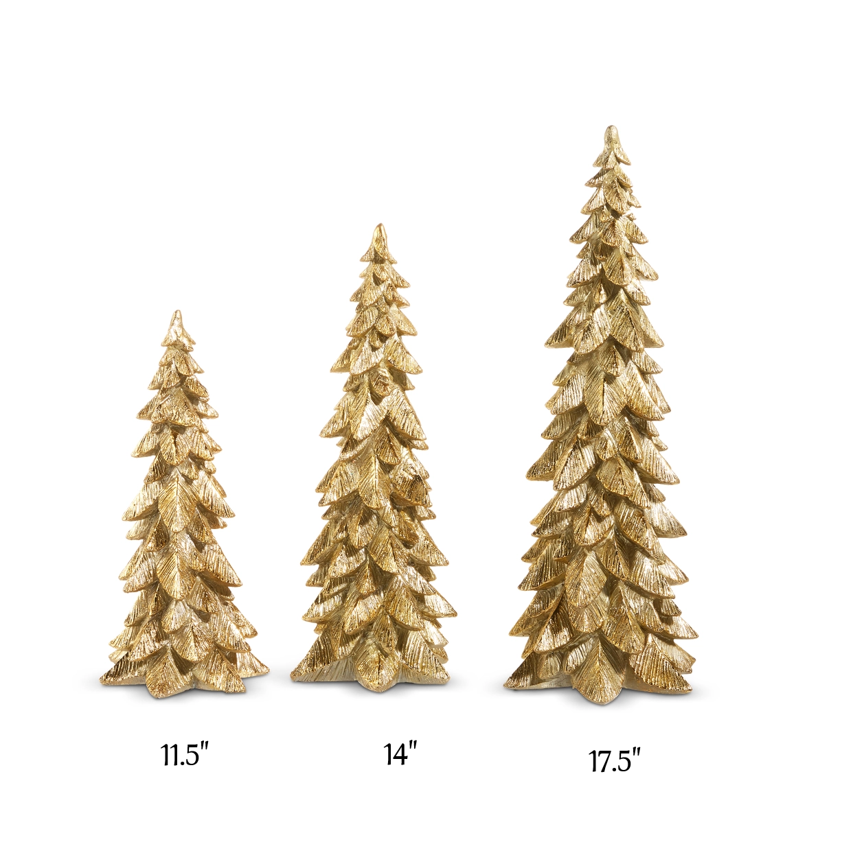 Christmas Trees - Gold Resin Three Sizes