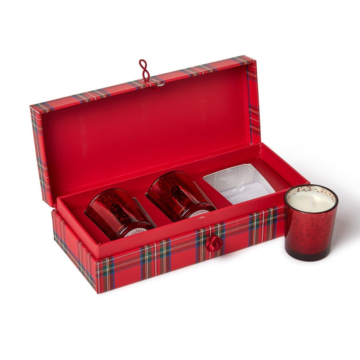 Candles - Mercury Glass - Red Currant - Tartan Box Set of 3 - Findlay Rowe Designs