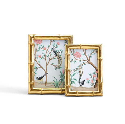 Two's Company - GOLD FAUX BAMBOO FRAME 4X6