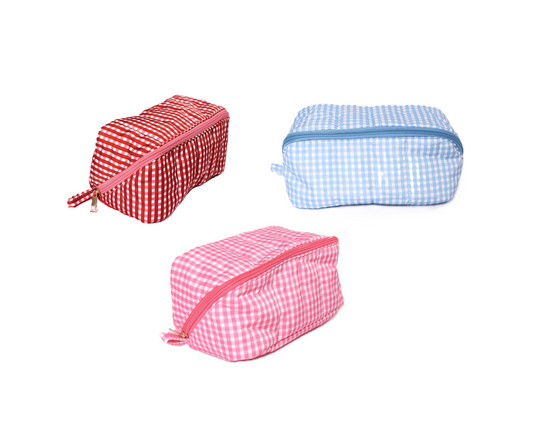 Glam Bag Makeup Pouch - Gingham - Findlay Rowe Designs