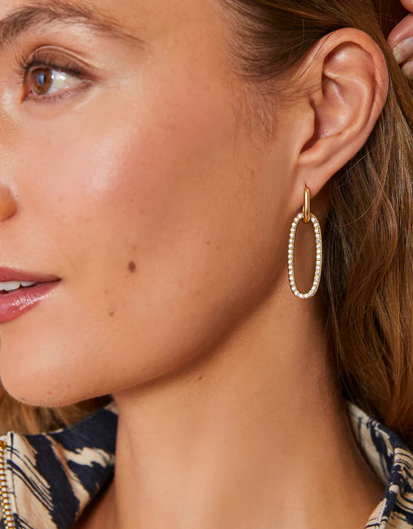 Spartina - Earrings - Hudson Convertible Hoop - Crystal