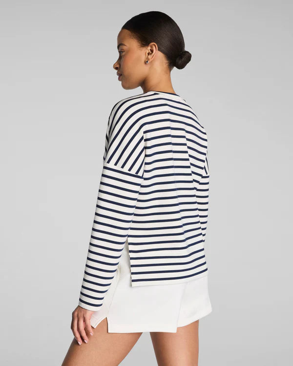 Spanx -  Top - AirEssentials Crewneck Long Sleeve - Timeless Navy Stripe - Findlay Rowe Designs