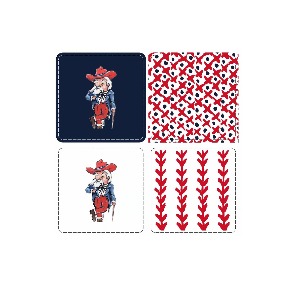 Laruen Dunn - Coaster - Gameday Mascot - Set of 4 - Findlay Rowe Designs
