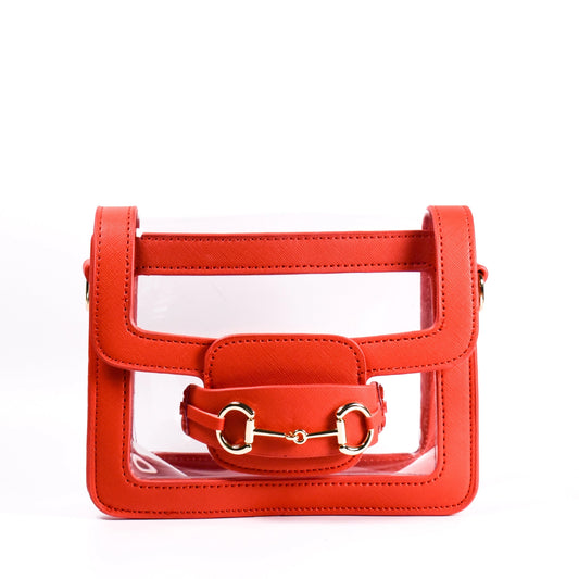 Gameday Luxe - Ashley Clear Handbag - Red - Findlay Rowe Designs